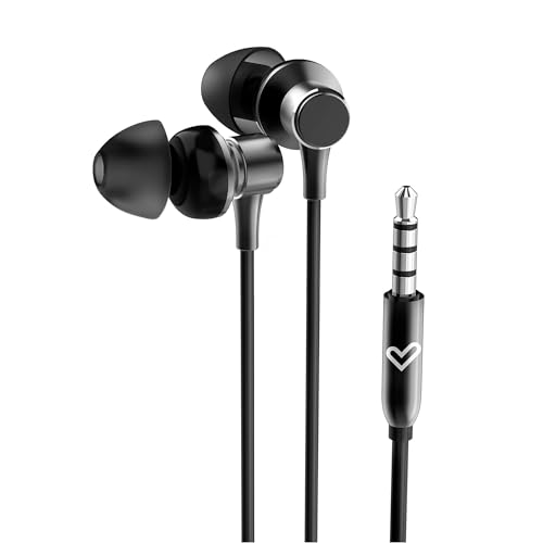 Energy Sistem Metallized In-Ear-Kopfhörer (Mikrofon, 3,5-mm-Klinkenstecker, Aluminium, recycelter Kunststoff), Schwarz von Energy Sistem