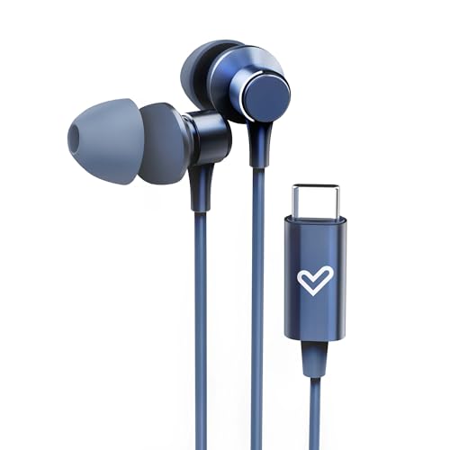 Energy Sistem Metallized Type C In-Ear-Kopfhörer (Typ-C-Anschluss, Mikrofon, Lautstärkeregler, Aluminium, recycelter Kunststoff), Blau von Energy Sistem