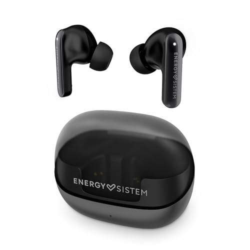 Energy Sistem Serenity ANC True Wireless Kopfhörer mit Geräuschunterdrückung (4 Mikrofone, Bluetooth 5.3, recycelter Kunststoff, 25 Stunden Akkulaufzeit, IPX4 Zertifiziert) (schwarz) von Energy Sistem