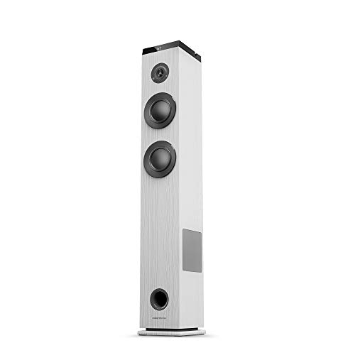 Energy Sistem Tower 5 g2 Ivory Lautsprecherturm 65 W und True Wireless Stereo (Bluetooth 5.0, USB/MicroSD MP3 Player, Audio-In) - Weiß von Energy Sistem