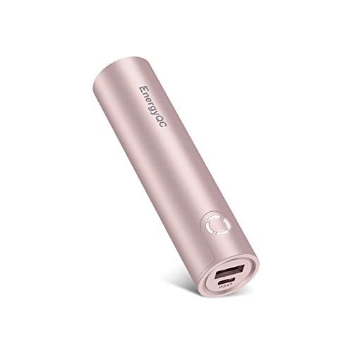 Mini Powerbank USB C 5000mAh Kompakter Slim Externer Akku mit 2.4A Output Kleines Tragbares Ladegerät für iPhone, Huawei, Samsung, Xiaomi und Andere Smartphones-Pink von EnergyQC