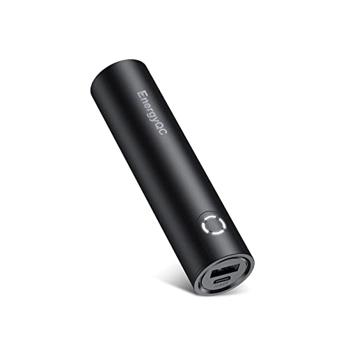 Mini Powerbank USB C 5000mAh Kompakter Slim Externer Akku mit 2.4A Output Kleines Tragbares Ladegerät für iPhone, Huawei, Samsung, Xiaomi und Andere Smartphones-Schwarz von EnergyQC