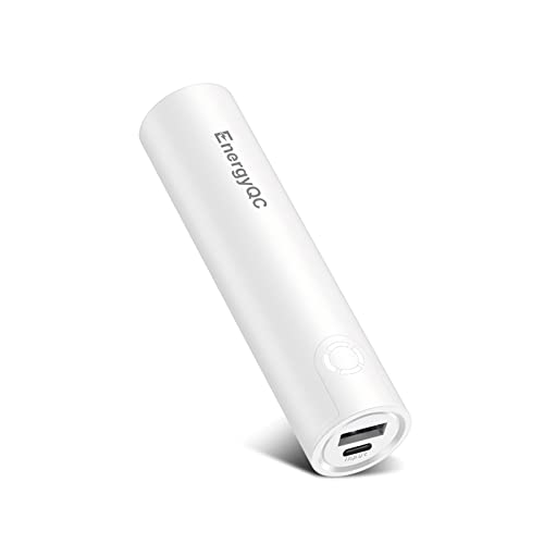 Mini Powerbank USB C 5000mAh Kompakter Slim Externer Akku mit 2.4A Output Kleines Tragbares Ladegerät für iPhone, Huawei, Samsung, Xiaomi und Andere Smartphones-Weiß von EnergyQC