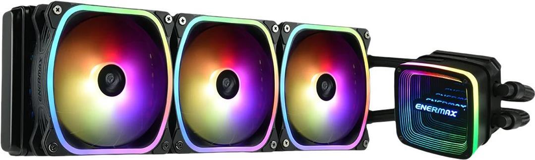 ENERMAX AQUAADV ARGB 360 AIO CPU Wasserkuehlung Intel LGA1700 AM5 Ready 350W+ TDP 3x 120mm PWM SquA RGB-Luefter (ELC-AQFA360-SQA) von Enermax