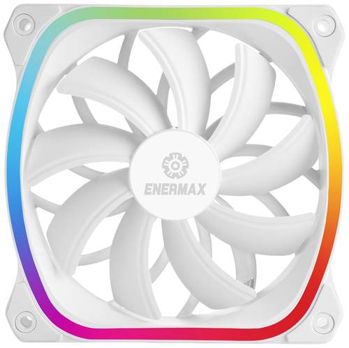 Enermax SquA RGB White PC-Gehäuse-Lüfter Weiß (B x H x T) 120 x 120 x 26mm inkl. LED-Beleuchtung, von Enermax