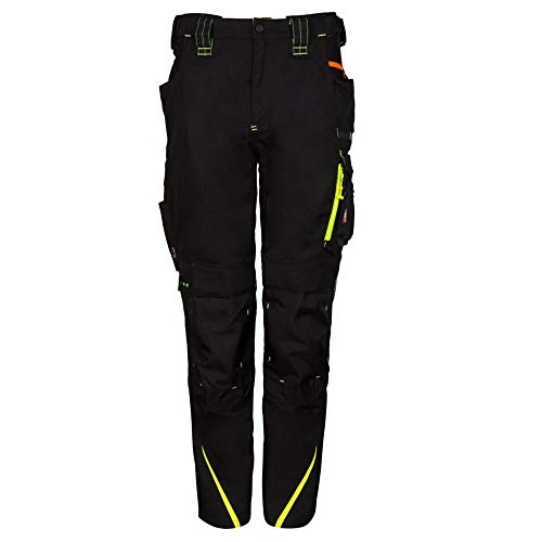 Engelbert Strauss 65511 Hose e.s.motion 2020, Qualitative Arbeitskleidung, Mehrfarbig (Schwarz/Gelb), 58 von Engelbert Strauss