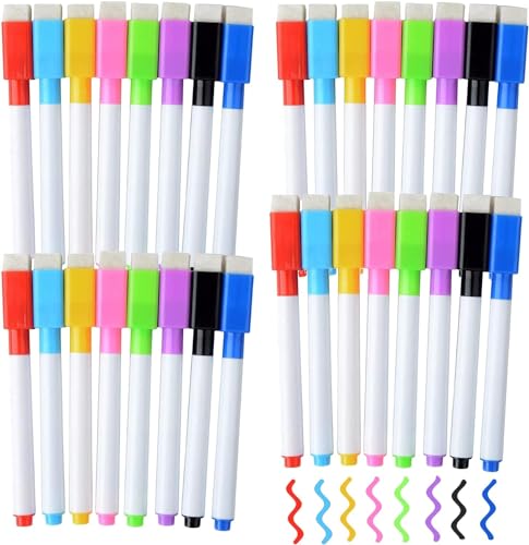 Eniyou 32 pcs Whiteboard Marker Folienstift Abwischbar Whiteboard Stifte Whiteboard Stift Dry Erase Marker Whiteboard Stift Whiteboard Stifte Mit Schwamm Whiteboard Stift Abwischbare Stifte Dry Erase von Eniyou