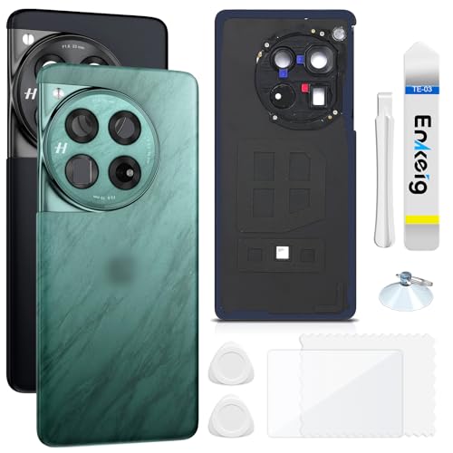 Enkeig Backcover Ersatzkit Akkudeckel für OnePlus 12 rückseite beinhaltet Rückglas Reparatur Rückabdeckung Rückglasplatte Werkzeuge (Grün) von Enkeig
