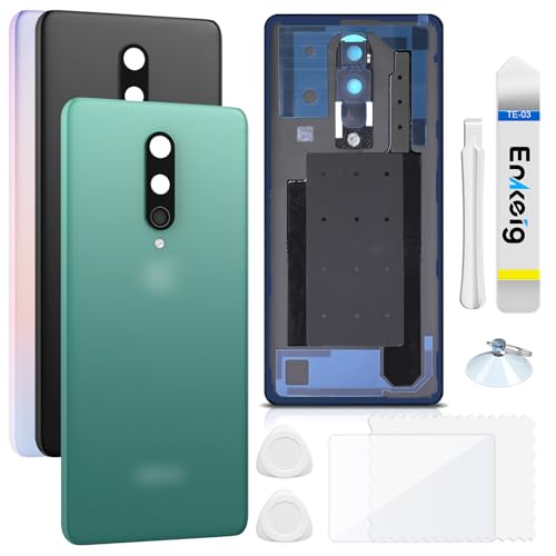 Enkeig Backcover Ersatzkit Akkudeckel für OnePlus 8 rückseite beinhaltet Rückglas Reparatur Rückabdeckung Rückglasplatte Werkzeuge (Grün) von Enkeig