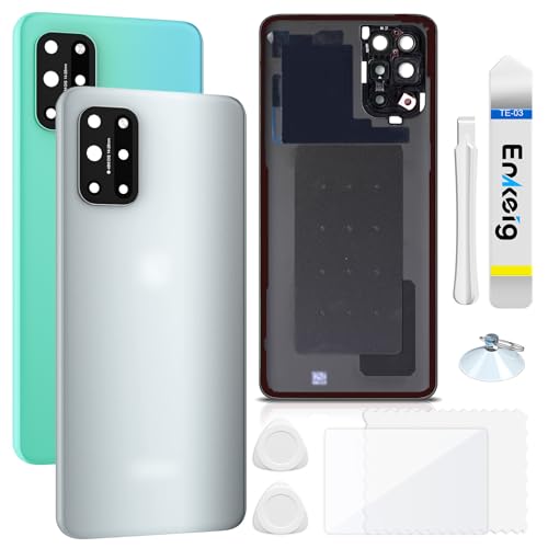 Enkeig Backcover Ersatzkit Akkudeckel für OnePlus 8T rückseite beinhaltet Rückglas Reparatur Rückabdeckung Rückglasplatte Werkzeuge (Silber) von Enkeig