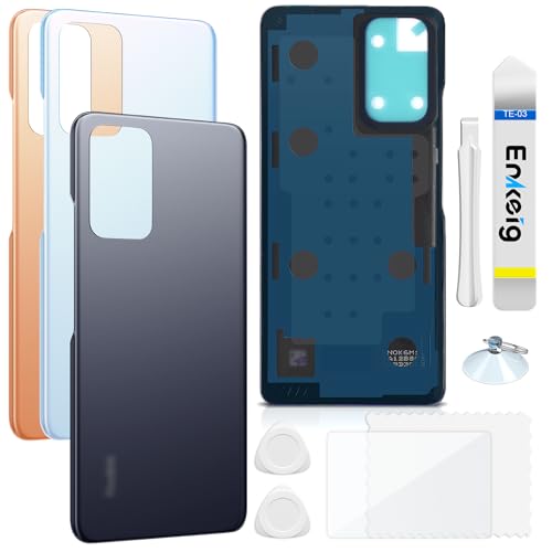 Enkeig Backcover Ersatzkit Akkudeckel für Xiaomi Redmi Note 10 Pro rückseite beinhaltet Rückglas Reparatur Rückabdeckung Rückglasplatte Werkzeuge (Grau) von Enkeig