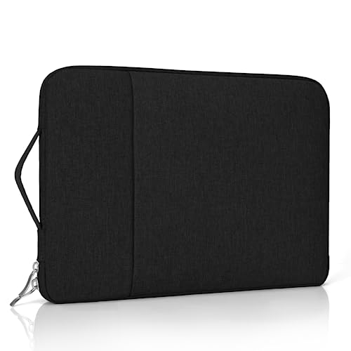Enloffi Laptoptasche 14 Zoll Laptophülle Stoßfeste Wasserdicht Hülle Tasche mit Griff Laptop Tasche Kompatibel mit MacBook Pro HP Dell Lenovo Asus Schutzabdeckung mit Zubehörtasche, Schwarz von Enloffi