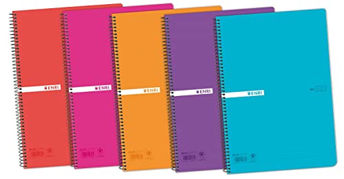 Elba 400042280 - Heft A4, 80 Blätter, 5er Pack, Farblich sortiert von Enri