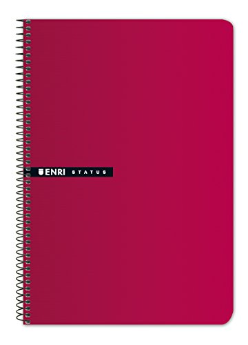 Enri 100435746 – Pack von 5 Spiral Notizbücher Hardcover, rot von Enri