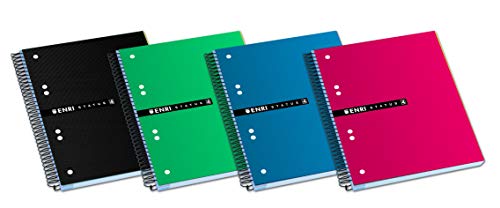 Enri Status Notizbücher, Spiralbindung, durchsichtiger Kunststoffdeckel, A5, 4 Stück von Enri