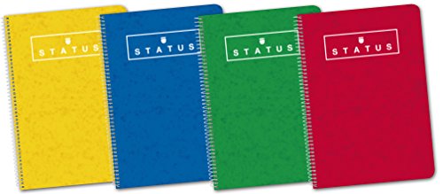 Enri Status – Packung mit 5 Notizbüchern Spiral, Hardcover Extra, fº, 4 x 4 °C/M von Enri