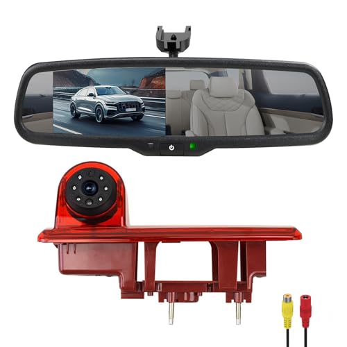 Auto High Mount Bremslicht Rückfahrkamera 10,9 cm Monitor Kit für (ab 2014) Renault Traffic Rückfahrkamera Opel/Vauxhall Vivaro Parken Rückfahrkamera (4,3 Zoll No 1 Halterungsset) von EnruigeOK