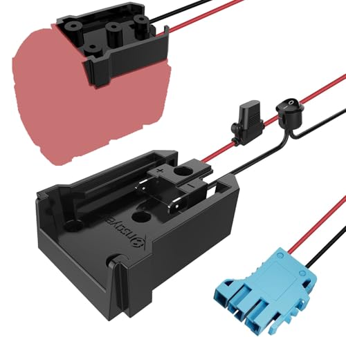 Power Wheel Adapter mit Sicherung und Schalter, sicherer Batterieadapter für Milwaukee 18 V Lithium-Batterie, mit 12 Gauge Draht und Kabelbaum-Anschluss, guter Stromwandler für Peg-Perego von Ensayeer