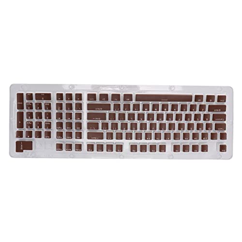 110 Tasten Tastaturtastenkappen, Tastaturtastenkappen OEM Höhe Ergonomisches Design für die meisten mechanischen Tastaturen(Dunkelbraun weiß) von Entatial