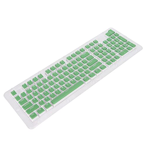 110 Tasten Tastaturtastenkappen, Tastaturtastenkappen OEM Höhe Ergonomisches Design für die meisten mechanischen Tastaturen(Käse grün weiß) von Entatial
