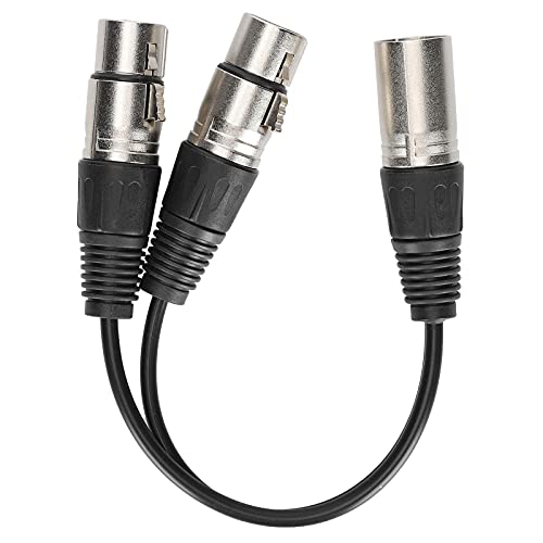 Audio-Adapterkabel, reduziert Rauschen, stabile Leistung, langlebiges 3-poliges Dual-XLR-Splitterkabel, Y-Splitter, keine Verzögerung für Mikrofonkabel-Audioadapter(Weiß, 1 Meter) von Entatial