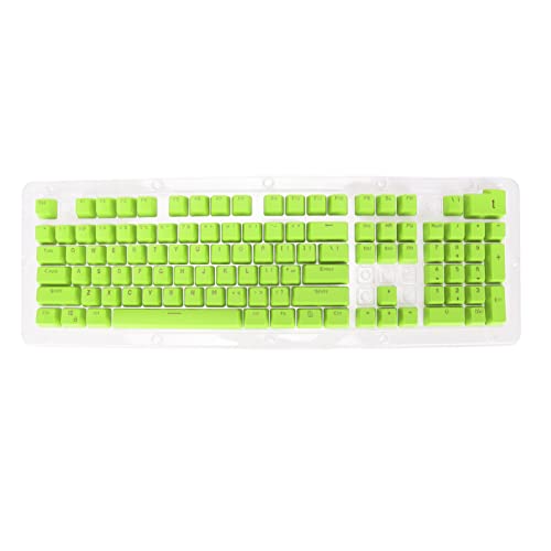 Gummi-Tastenkappen, PBT-Tastenkappen, 106 Tasten, 2-farbig, Spritzguss, OEM-Höhe, Lichtdurchlässigkeit, Tastenkappen für Mechanische Tastatur(Grün) von Entatial