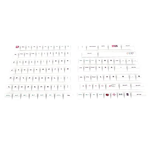 Tastenkappen-Sets, ölbeständig 118 Tastenkappen aus PBT-Material als Ersatz für mechanische Tastaturen für Broken One für den täglichen Gebrauch(Weiß) von Entatial