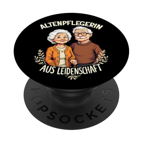 Altenpflegerin Betreuerin Altenheim Pflege Senioren Herz Süß PopSockets Klebender PopGrip von Entdecke Witzige Tier Designs & Sprüche