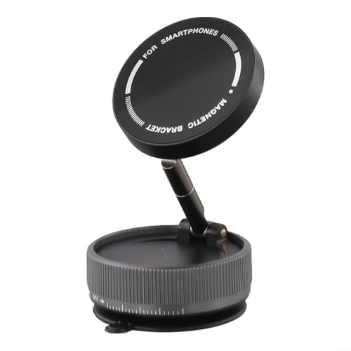 Entgoinggo Faltbare magnetische Handyhalterung, magnetischer faltbarer Ständer, Zinklegierung, Handy-Unterstützung für Auto-Armaturenbrett, Windschutzscheibe (schwarz) von Entgoinggo