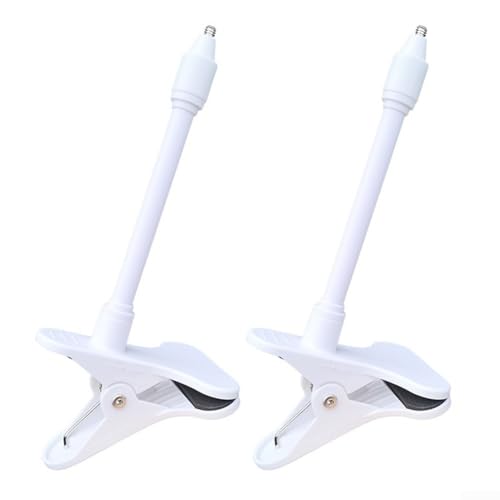 Entgoinggo Flexible Halterung für Babyphone, Kamera-Halterung, flexible Klemmhalterung mit Metallsockel, für Kinderbett, Fensterbank, Möbel, verstellbarer Winkel, 2 Stück (weiß) von Entgoinggo