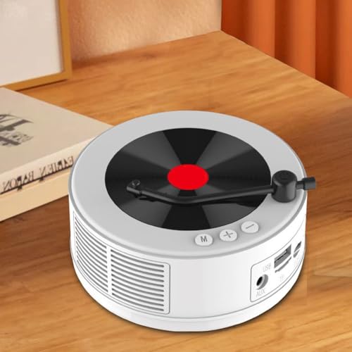 Entgoinggo Tragbarer Retro-FM-Radio-CD-Player mit Lautsprecher, AUX-USB-TF-Unterstützung, kompakte Größe 11,5 x 11,5 x 5 cm, 1500 mAh Akku, Weiß Entgoinggo Tragbarer Retro-FM-Radio-CD-Player mit Lautsprecher, AUX-USB-TF-Unterstützung, kompakte Größe 11,5 x 11,5 x 5 cm, 1500 mAh Akku, Weiß von Entgoinggo