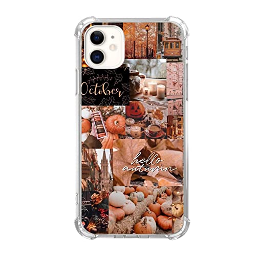 Fall Vibe Ästhetische Hülle Kompatibel mit iPhone 11, Herbst Halloween Kürbis Hülle für iPhone 11 für Teenager Männer und Frauen, Cool Cute TPU Bumper Phone Case Cover von Enughselso