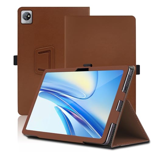 Hülle für Blackview Tab 70 WiFi 10.1 Zoll, Blackview Tab 70 WiFi Tablet Schutzhülle, PU Leder mit Standfunktion, Stifthalter und Handschlaufe, Umfassender Schutz. (Braun) von Envibe