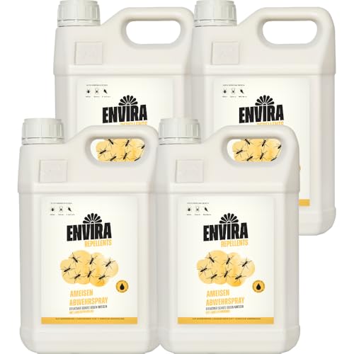 Envira Ameisen Abwehrspray 4x 5 Liter - Spray mit Langzeitwirkung gegen Ameisen, Wegameisen, Pharaoameisen - Mittel gegen Ameisen für Wohnung, Balkon, Terrasse, Garten - Effektiv Ameisen loswerden Envira Ameisen Abwehrspray 4x 5 Liter - Spray mit Langzeitwirkung gegen Ameisen, Wegameisen, Pharaoameisen - Mittel gegen Ameisen für Wohnung, Balkon, Terrasse, Garten - Effektiv Ameisen loswerden von Envira