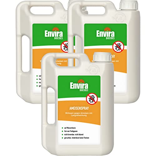 Envira Ameisen-Spray 3 x 2 Liter - Ameisen bekämpfen im Haus & im Garten - Anti-Ameisen-Mittel innen - mit Langzeitwirkung & geruchsneutral von Envira