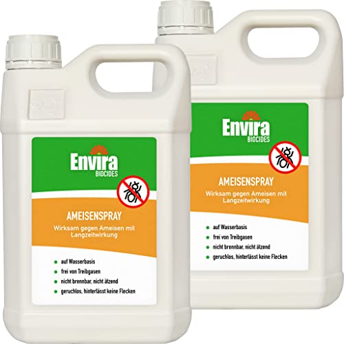 Envira Ameisen-Spray - Anti-Ameisen-Mittel Mit Langzeitwirkung - Geruchlos & Auf Wasserbasis - 2 x 5 Liter von Envira