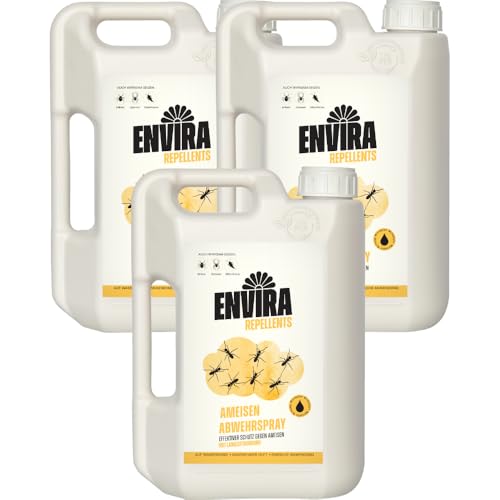 Envira Ameisenspray 3x 2 Liter - Abwehrspray mit Langzeitwirkung gegen Wegameisen, Pharaoameisen - Mittel für Wohnung, Balkon, Terrasse, Garten - Ameisen loswerden von Envira
