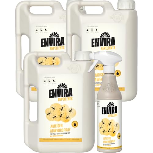 Envira Ameisenspray 500 ml + 3x 2L - Abwehrspray mit Langzeitwirkung gegen Wegameisen, Pharaoameisen - Mittel für Wohnung, Balkon, Terrasse, Garten - Ameisen loswerden Envira Ameisenspray 500 ml + 3x 2L - Abwehrspray mit Langzeitwirkung gegen Wegameisen, Pharaoameisen - Mittel für Wohnung, Balkon, Terrasse, Garten - Ameisen loswerden von Envira