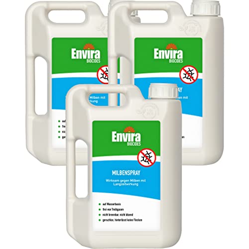 Envira Anti Milben-Spray 3x 2 Liter - Mittel gegen Milben, Hausstaubmilben - Milbenabwehr für Matratzen, Textilien & Polster mit Langzeitwirkung - Geruchlos von Envira