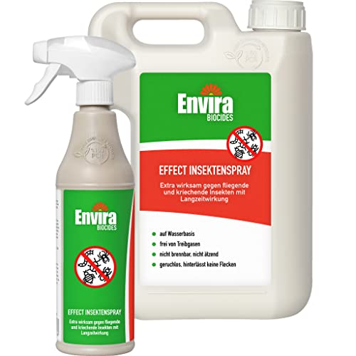 Envira Effect Universal-Insektizid - Insektenspray Mit Langzeitwirkung - Anti-Insekten-Mittel, Wasserbasis - 500 ml + 2L von Envira