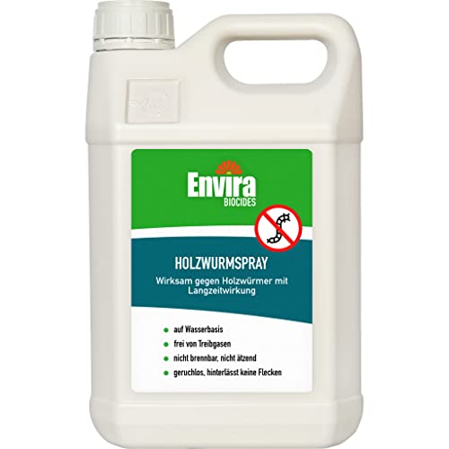 Envira Holzwurm-Spray - Holzwurm Ex Gegen Holzschädigende Insekten Mit Langzeitschutz - Auf Wasserbasis - 5 Liter von Envira