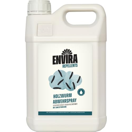 Envira Holzwurm Abwehrspray 5 Liter - Spray mit Langzeitwirkung gegen Holzbock & Holzwurm - Mittel gegen Holzwürmer für innen - Effektives Holzwurmmittel & Holzwurmschutz von Envira