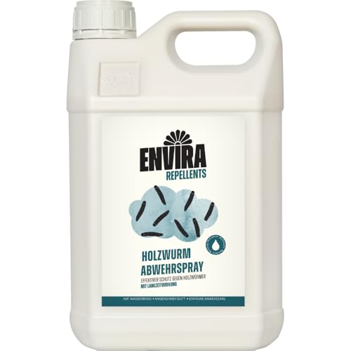 Envira Holzwurm-Spray - Holzwurm Ex Gegen Holzschädigende Insekten Mit Langzeitschutz - Auf Wasserbasis - 5 Liter von Envira