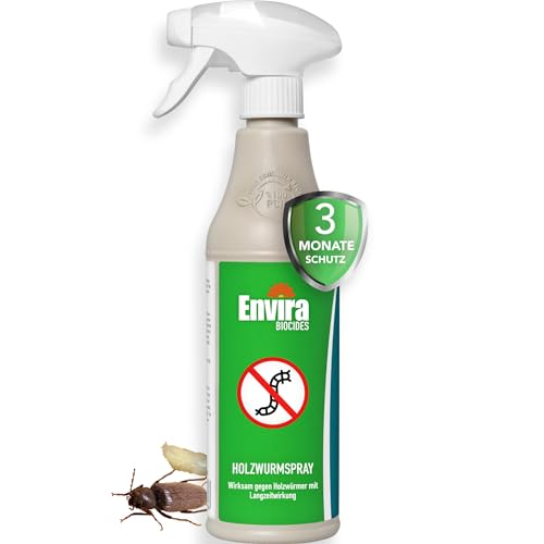 Envira Holzwurm-Spray - Holzwurm Ex Gegen Holzschädigende Insekten Mit Langzeitschutz - Auf Wasserbasis - 500 ml von Envira