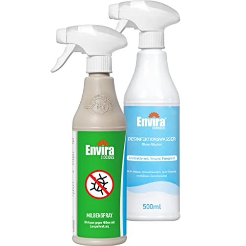 Envira Matratzen Pack - Milbenspray & Hygienespray - Langzeitwirkung, Geruchlos & Auf Wasserbasis - Je 500 ml von Envira