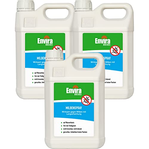 Envira Milben-Spray - Milbenspray für Matratzen mit Langzeitwirkung - Geruchlos & Auf Wasserbasis - 3 x 5 Liter von Envira