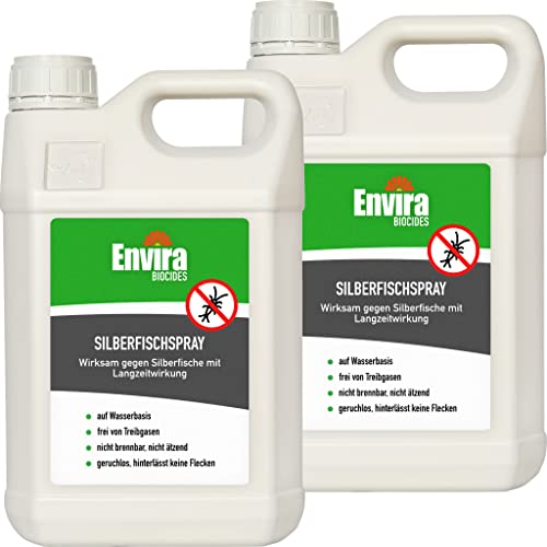 Envira Silberfisch-Spray - Anti-Silberfisch-Mittel Mit Langzeitwirkung - Geruchlos & Auf Wasserbasis - 2 x 5 Liter von Envira