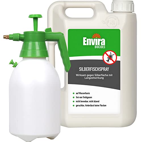Envira Silberfisch-Spray - Anti-Silberfisch-Mittel Mit Langzeitwirkung - Geruchlos & Auf Wasserbasis - 2L+2L Sprüher von Envira