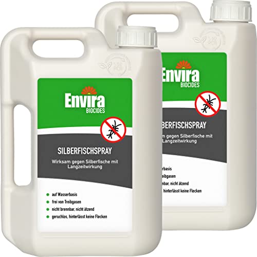 Envira Silberfisch-Spray - Anti-Silberfisch-Mittel Mit Langzeitwirkung - Geruchlos & Auf Wasserbasis - 2x 2 Liter von Envira