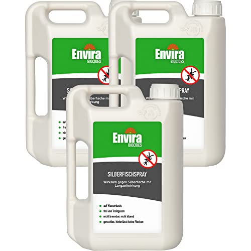 Envira Silberfisch-Spray - Anti-Silberfisch-Mittel Mit Langzeitwirkung - Geruchlos & Auf Wasserbasis - 3x 2 Liter von Envira